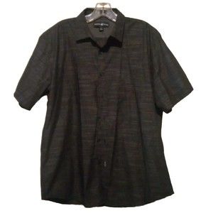 Men's Size Large Beverly Hills Polo Club Black Short Sleeve Button Up
